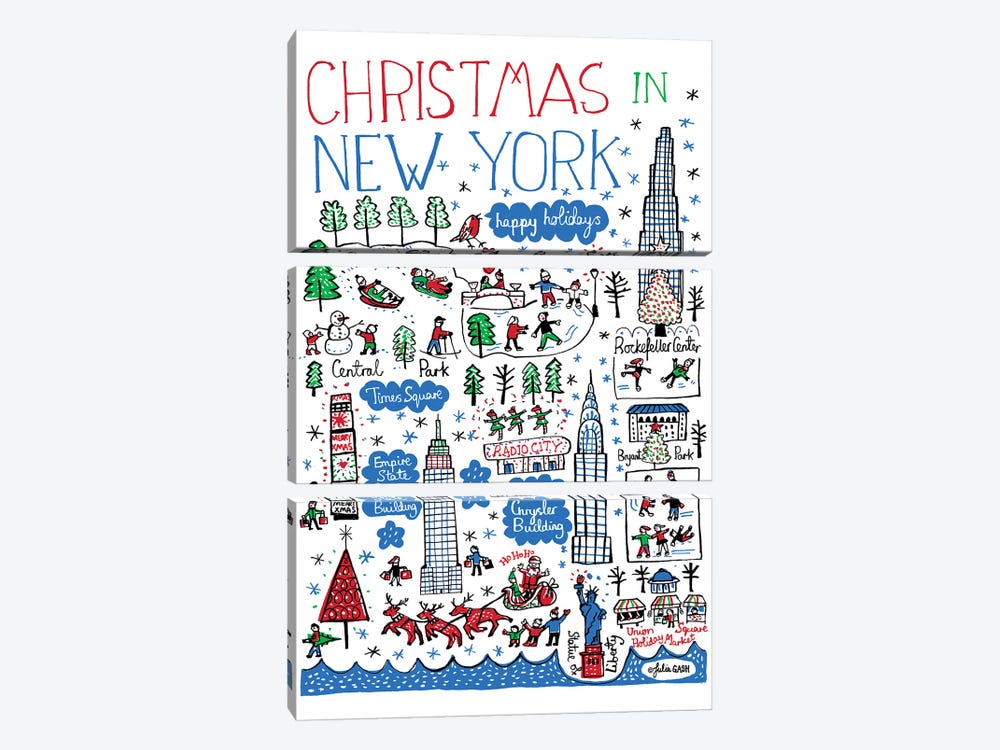 Christmas In New York by Julia Gash 3-piece Art Print