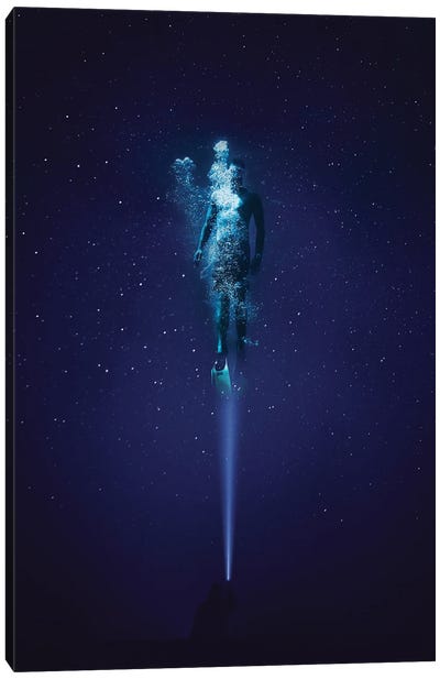 Underwater Stars Canvas Art Print - Swimming Art