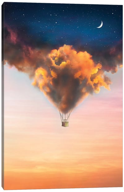 Cloudy Balloon Canvas Art Print - Virtual Escapism