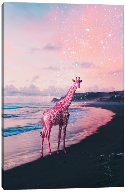 Galactic Giraffe Canvas Art Print - Virtual Escapism