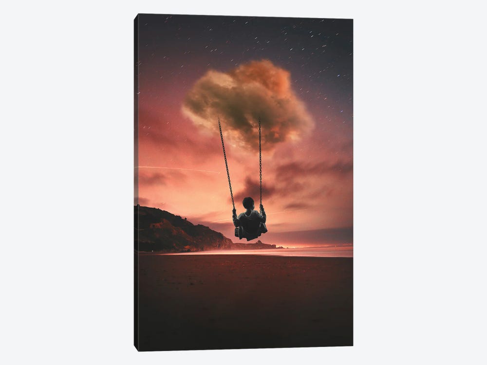 Swinging On The Cloud 1-piece Canvas Wall Art