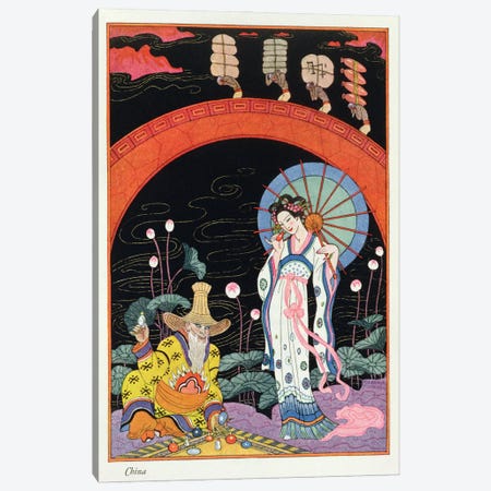 China, From 'The Art Of Perfume' Canvas Print #GBA10} by George Barbier Canvas Art