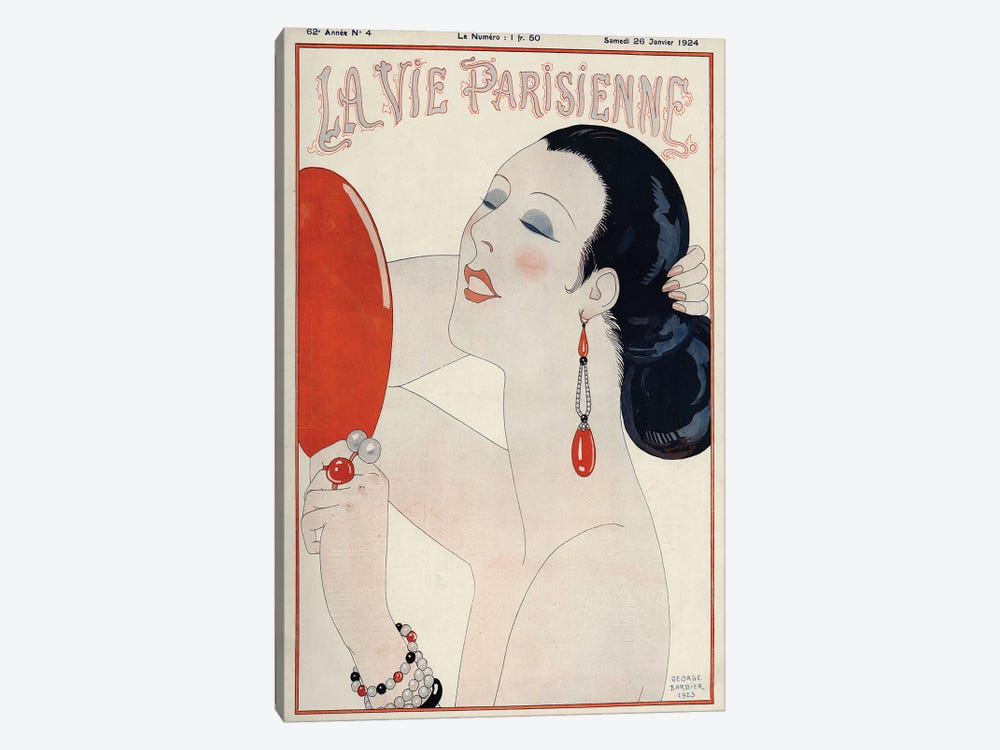 1919 La Vie Parisienne Magazine Cover by George Barbier 1-piece Canvas Artwork
