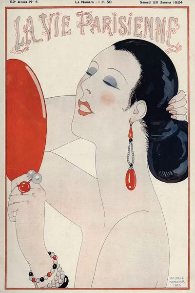 George Barbier: 1919 La Vie Parisienne Magazine Cover by George Barbier