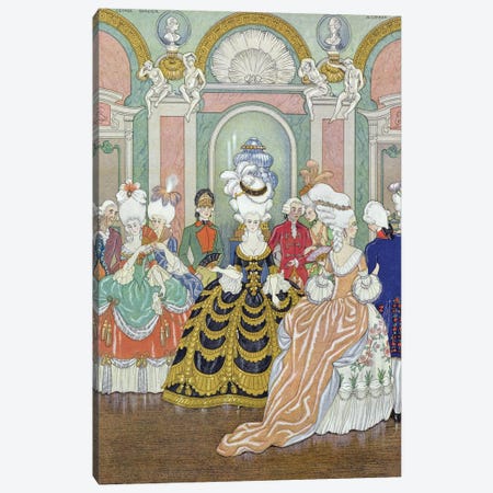 Ballroom Scene, Illustration From 'Les Liaisons Dangereuses' Canvas Print #GBA9} by George Barbier Canvas Print