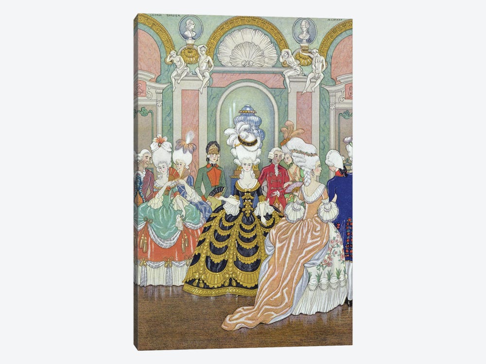 Ballroom Scene, Illustration From 'Les Liaisons Dangereuses' by George Barbier 1-piece Canvas Artwork