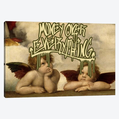 Money Over Everything Canvas Print #GBC10} by 5by5collective Canvas Art