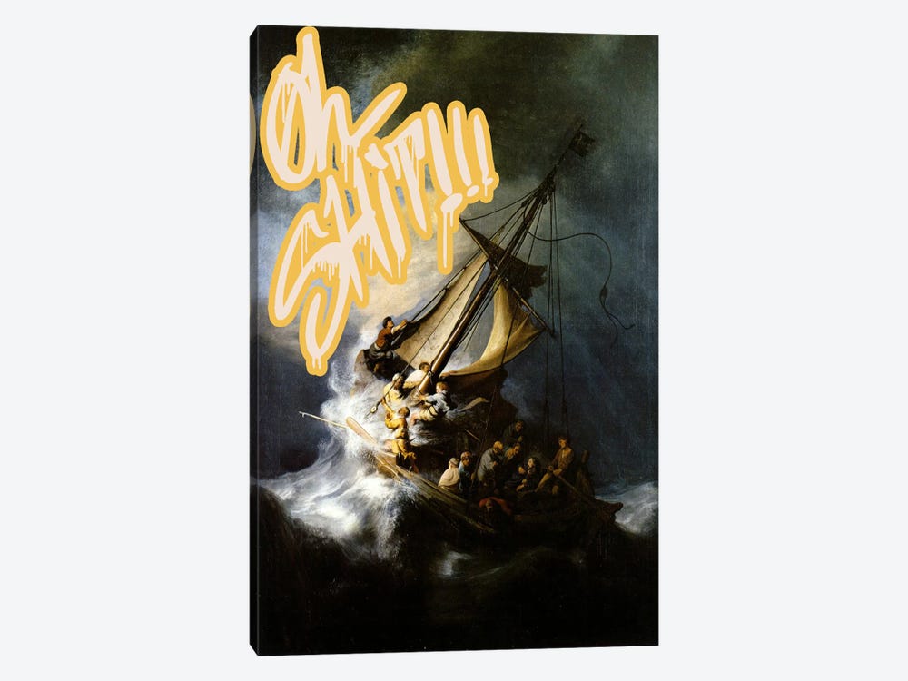 Oh Shit! by 5by5collective 1-piece Canvas Art Print