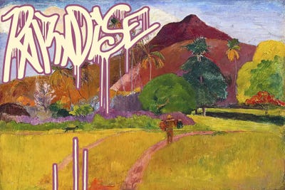 Paradise by 5by5collective framed canvas print