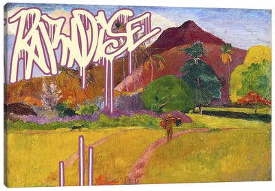 Paradise Canvas Art Print - Graffiti Bombed Classics