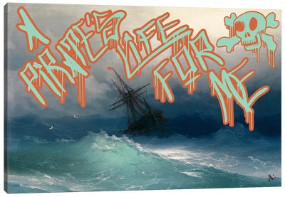 Pirates Life Canvas Art Print - Graffiti Bombed Classics