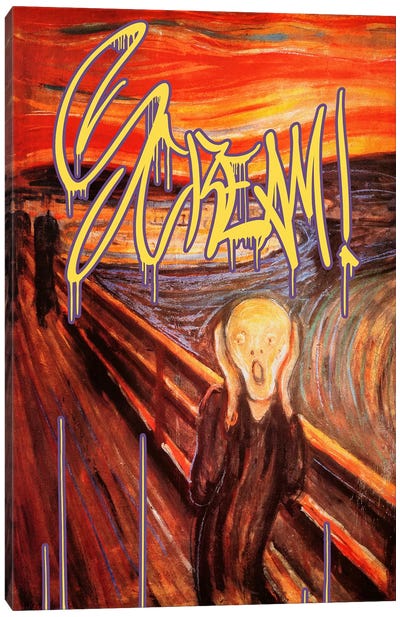 Scream Canvas Art Print - Graffiti Bombed Classics