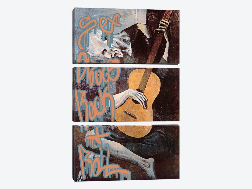 Sex, Drugs, Rock and Roll by 5by5collective 3-piece Canvas Wall Art