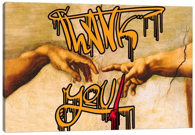 Thank You Canvas Art Print - The Creation of Adam Reimagined