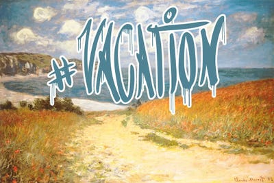 Vacation by 5by5collective framed canvas print