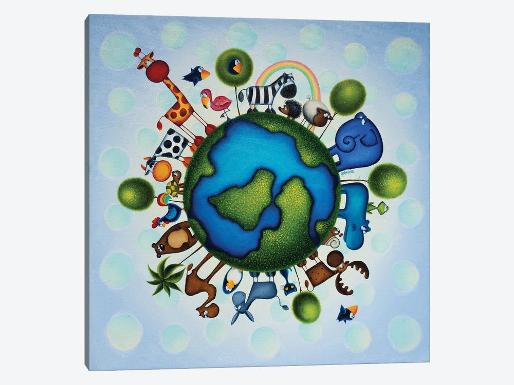 Happy Earth by Gabriela Elgaafary 1-piece Canvas Art Print
