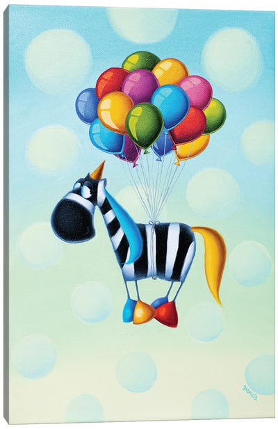 Magic In The Air! Canvas Art Print - Zebra Art