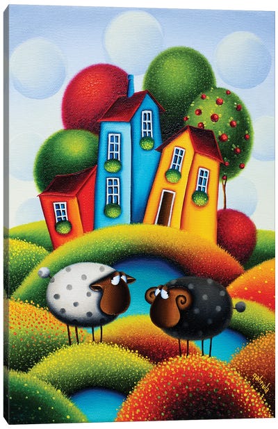 The Colourful Feelings Canvas Art Print - Sheep Art