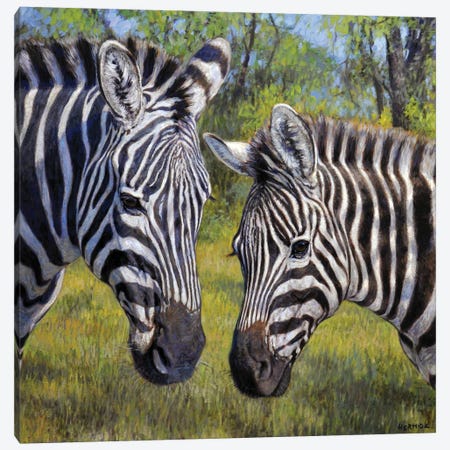 Zebras In The Thick Bush Canvas Print #GBH14} by Gabriel Hermida Canvas Art
