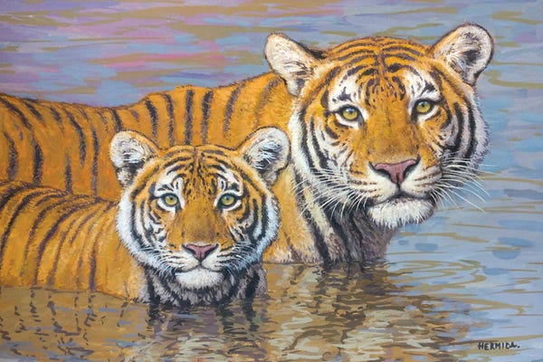 Gabriel Hermida: Mother And Cub by Gabriel Hermida