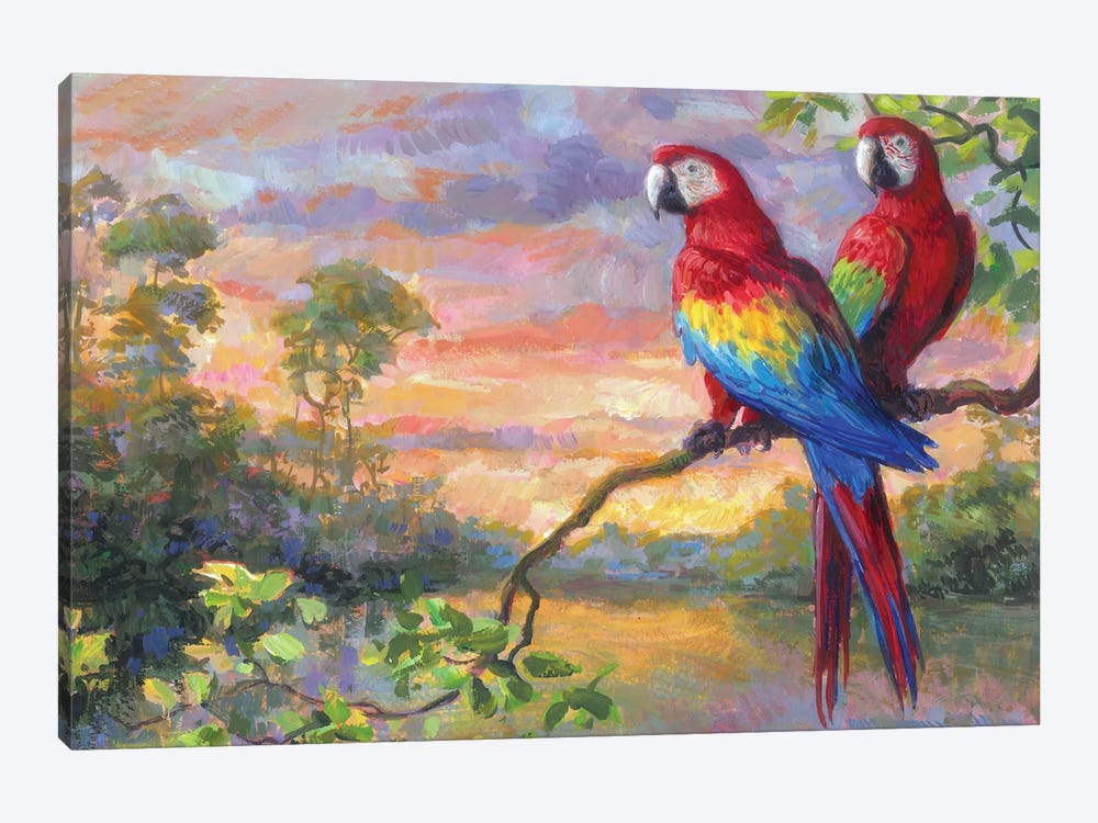 Macaws by Gabriel Hermida 1-piece Canvas Art Print