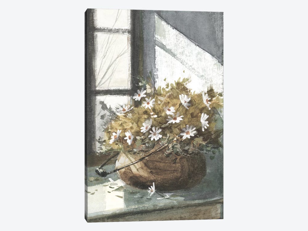 Daisies In The Window by George Bjorkland 1-piece Canvas Art Print