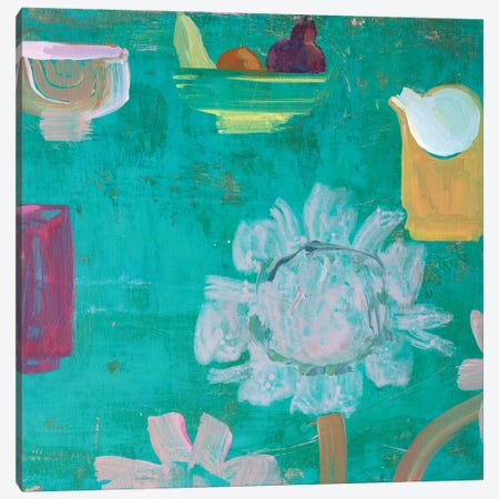 The Green Table Canvas Print #GBK19} by Gabriella Buckingham Canvas Artwork