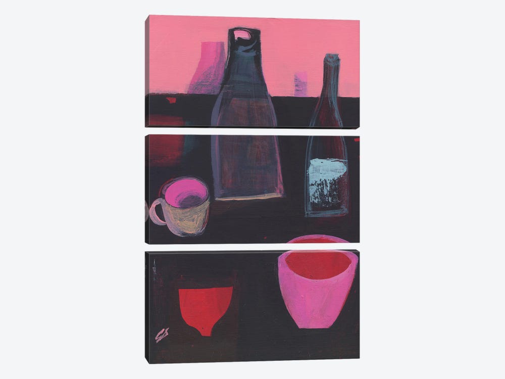 Little Red Bowl by Gabriella Buckingham 3-piece Canvas Art Print
