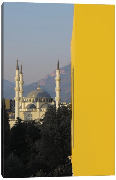 Mosque - Yellow Canvas Art Print - Istanbul Art