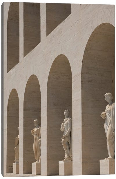 Statues And Arches Canvas Art Print - Arches