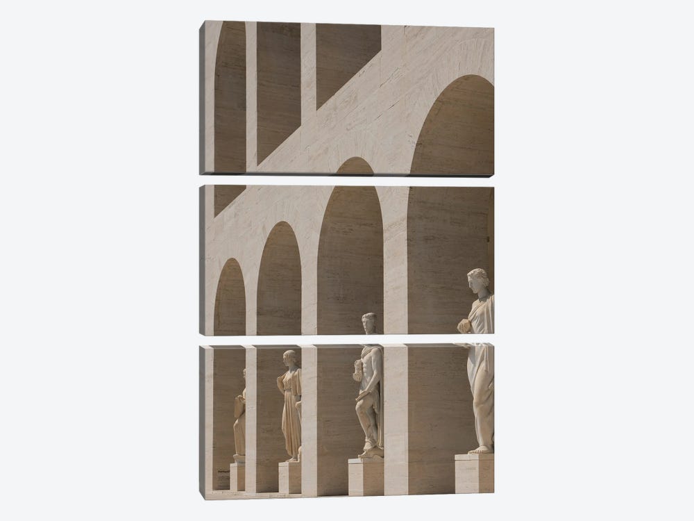 Statues And Arches by Gilliard Bressan 3-piece Canvas Print