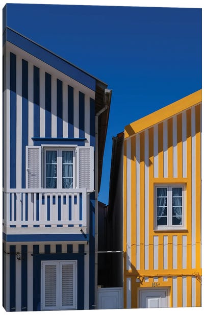 Aveiro Houses Canvas Art Print - Portugal Art