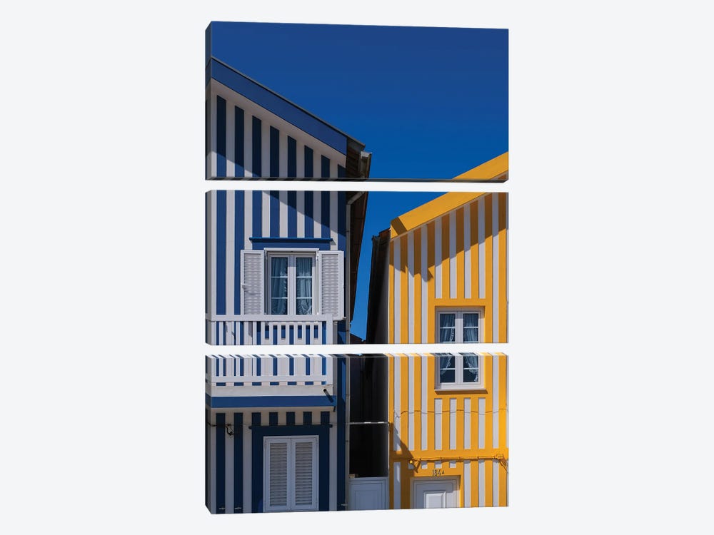 Aveiro Houses by Gilliard Bressan 3-piece Canvas Print