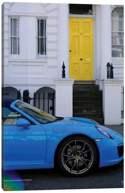 Blue Car And Yellow Door Canvas Art Print - Gilliard Bressan