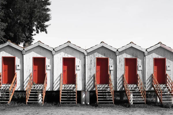 Cabins: Monochrome And Red by Gilliard Bressan