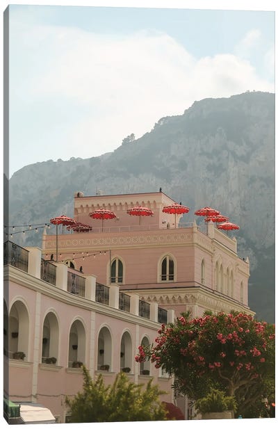 Pink Summer Palace Canvas Art Print - Capri