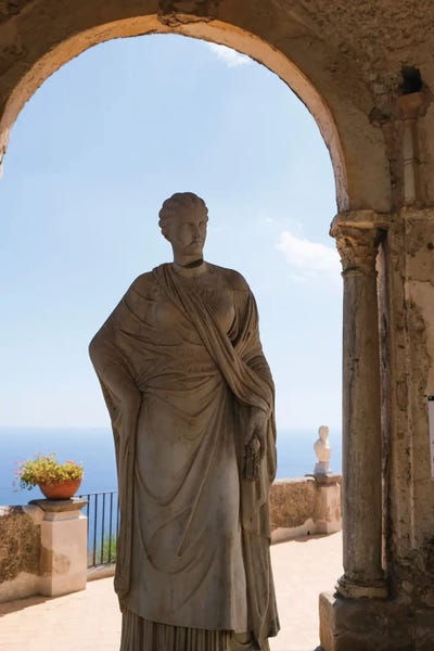 Old Statue With Sea by Gilliard Bressan framed wall art