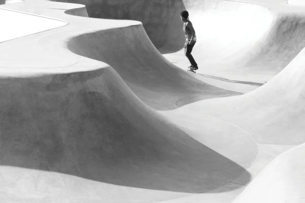 Los Angeles: Skater At Moon by Gilliard Bressan