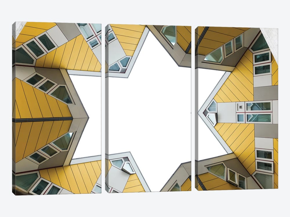 Cube House by Gilliard Bressan 3-piece Canvas Art Print