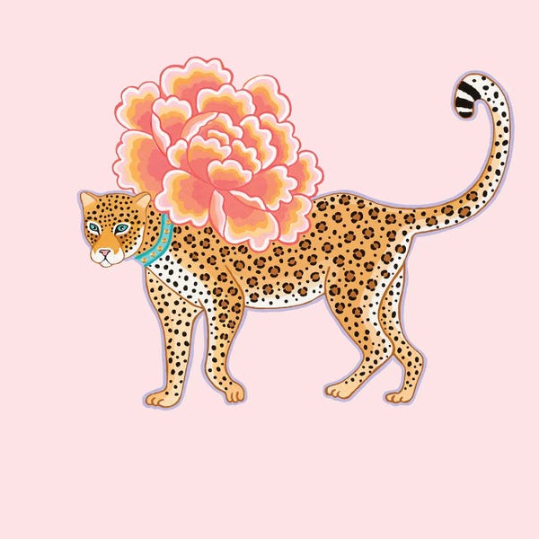 Chinoiserie: Chinoiserie Leopard With Peony by Green Orchid Boutique