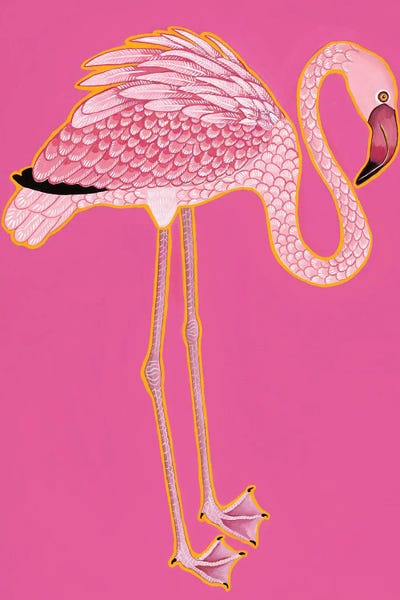 Bohemian Décor: Preppy Chinoiserie Flamingo by Green Orchid Boutique