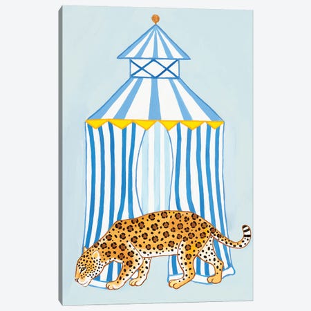 Chinoiserie Jaguar With Striped Cabana Canvas Print #GBQ3} by Green Orchid Boutique Canvas Art
