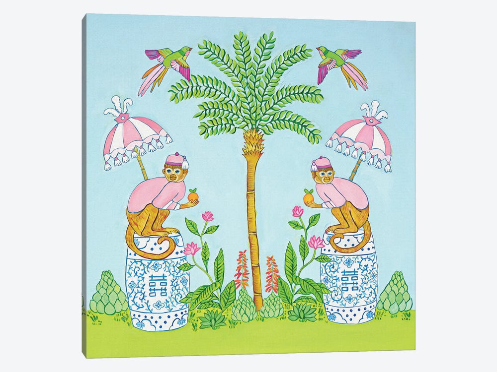 Chinoiserie Monkey In Palm Beach by Green Orchid Boutique 1-piece Art Print