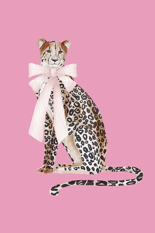 Bow Cheetah On Pink