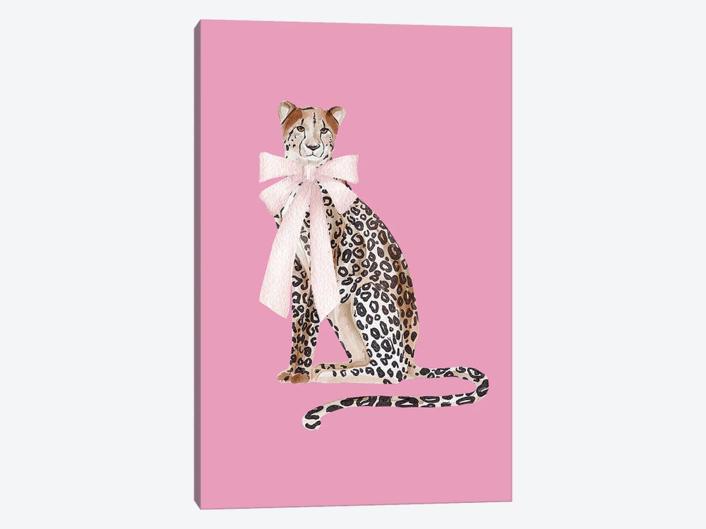 Bow Cheetah On Pink by Green Orchid Boutique 1-piece Canvas Wall Art