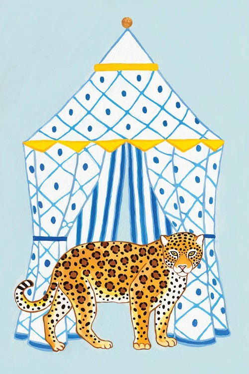 Chinoiserie Jaguar With Striped Cabana II