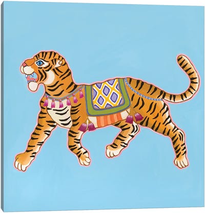 Chinoiserie Ancient Tiger I Canvas Art Print - Global Patterns