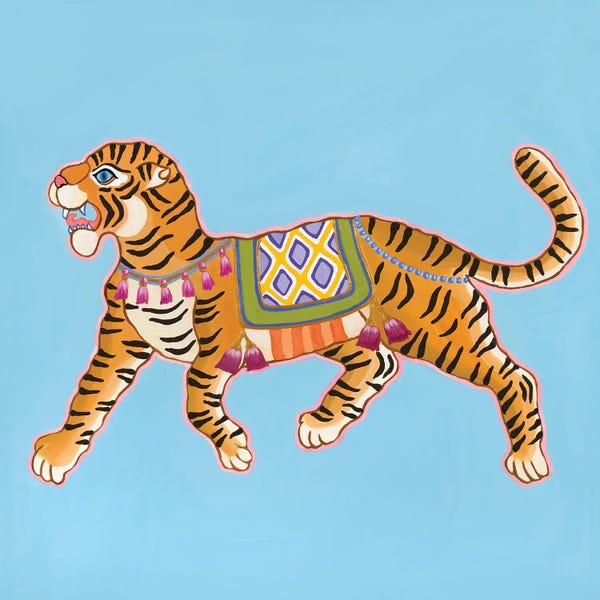 Indian Décor: Chinoiserie Ancient Tiger I by Green Orchid Boutique