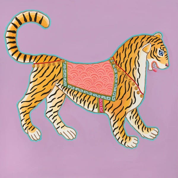 Indian Décor: Chinoiserie Ancient Tiger II by Green Orchid Boutique