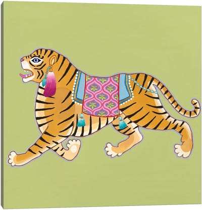 Chinoiserie Ancient Tiger III Canvas Art Print - Green Orchid Boutique